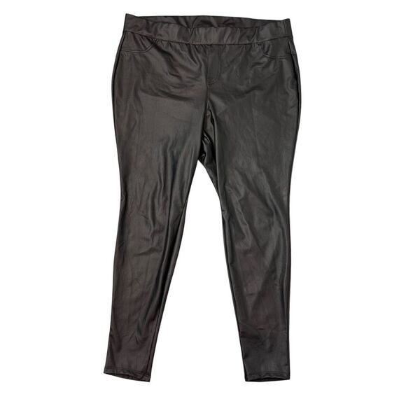 Torrid Pants 3X Faux Leather Leggings Black Pull On High-Rise Ankle Stretch - Picture 1 of 16